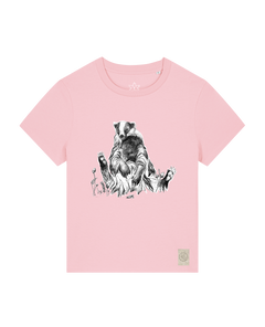 bio-female-medium fit-tshirt-dachs-sttw172-flamingo-front
