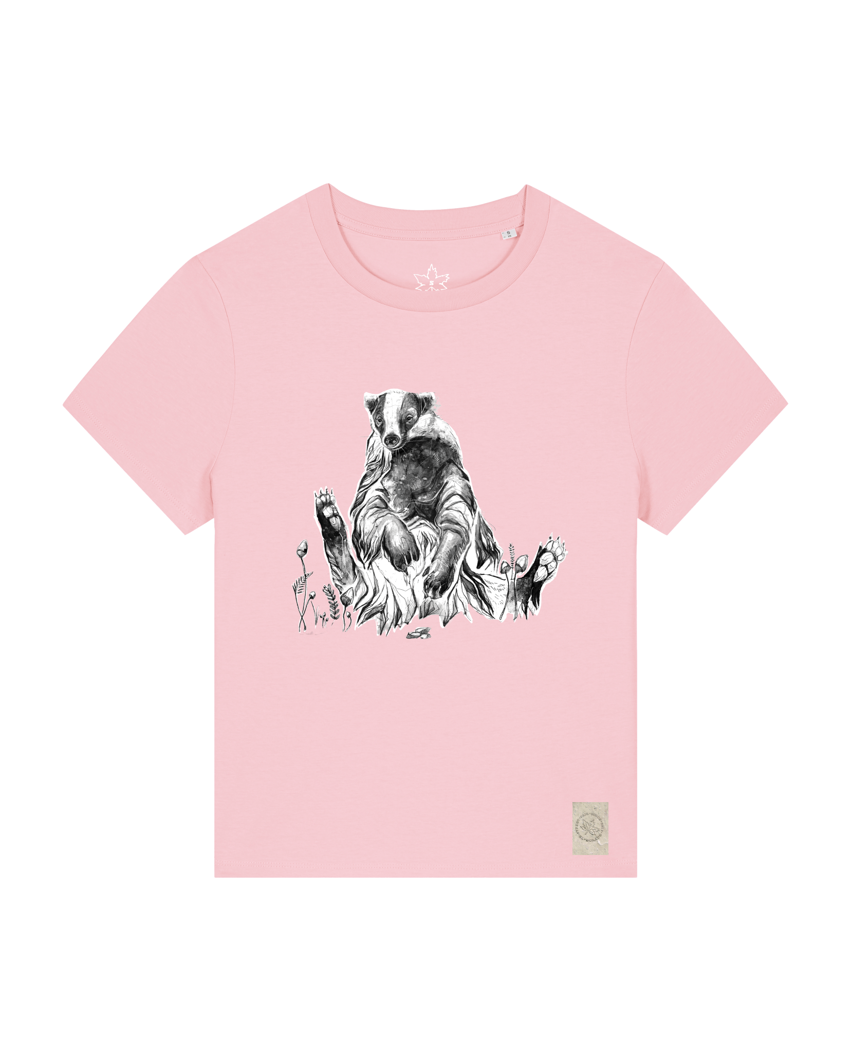 bio-female-medium fit-tshirt-dachs-sttw172-flamingo-front