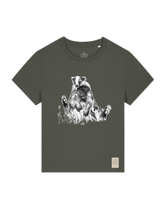 bio-female-medium fit-tshirt-dachs-sttw172-grunkohl-front