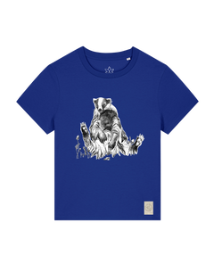 bio-female-medium fit-tshirt-dachs-sttw172-kornblume-front