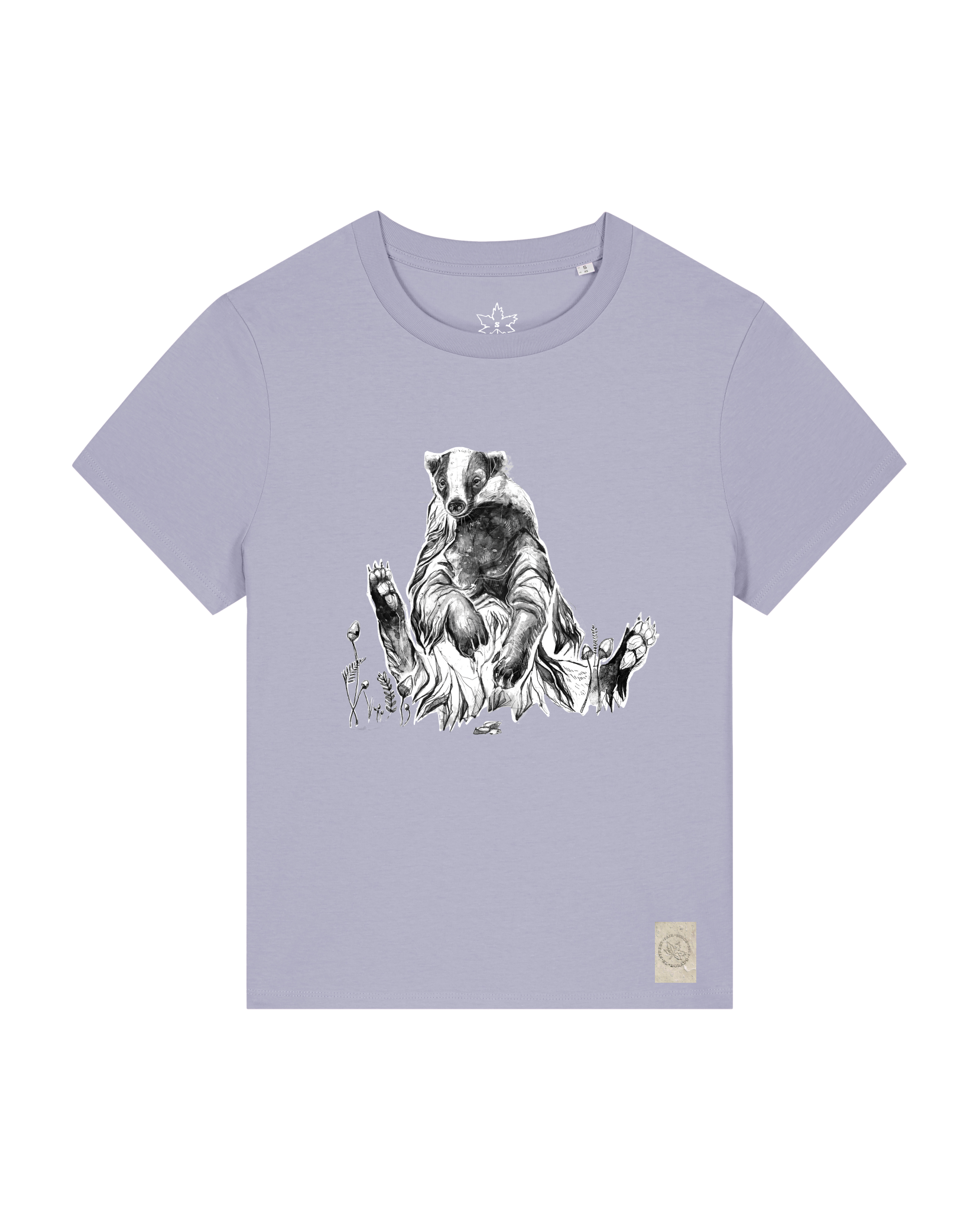 bio-female-medium fit-tshirt-dachs-sttw172-lavender-front