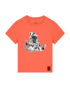 bio-female-medium fit-tshirt-dachs-sttw172-mandarine-front