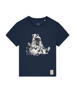 bio-female-medium fit-tshirt-dachs-sttw172-marine-front
