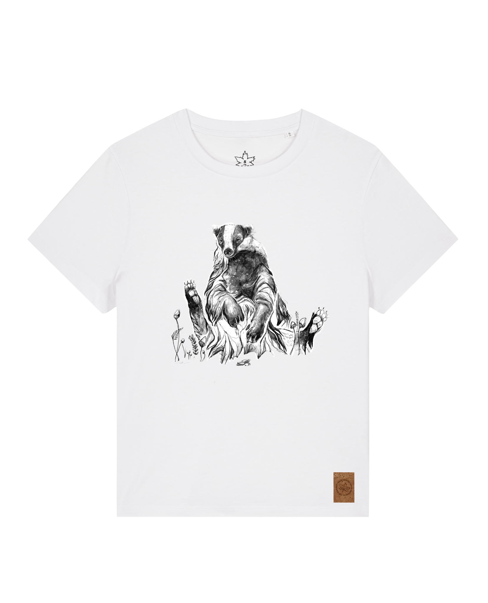 bio-female-medium fit-tshirt-dachs-sttw172-weiß-front