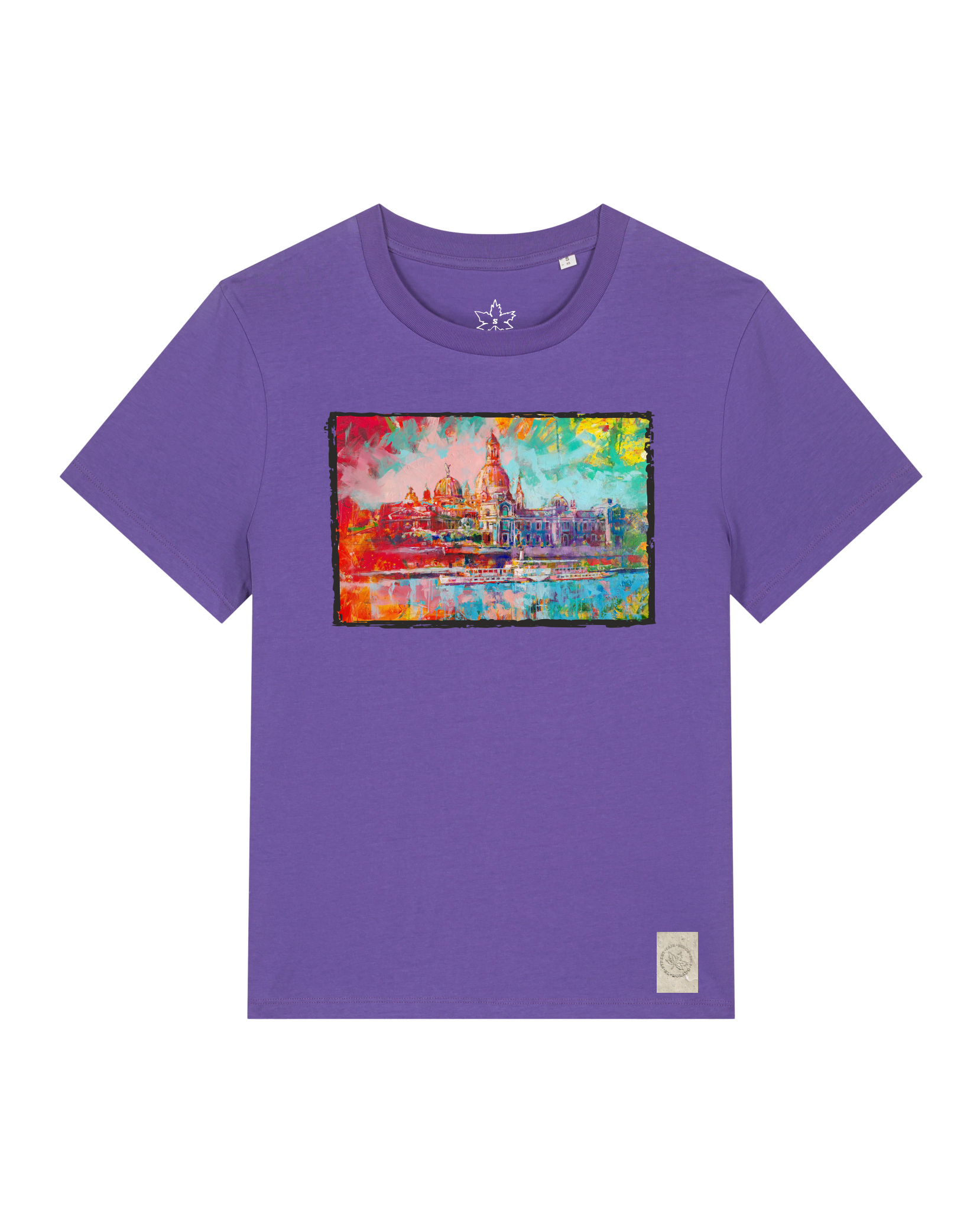bio-female-medium fit-tshirt-dresden-sttw172-blaukraut-front