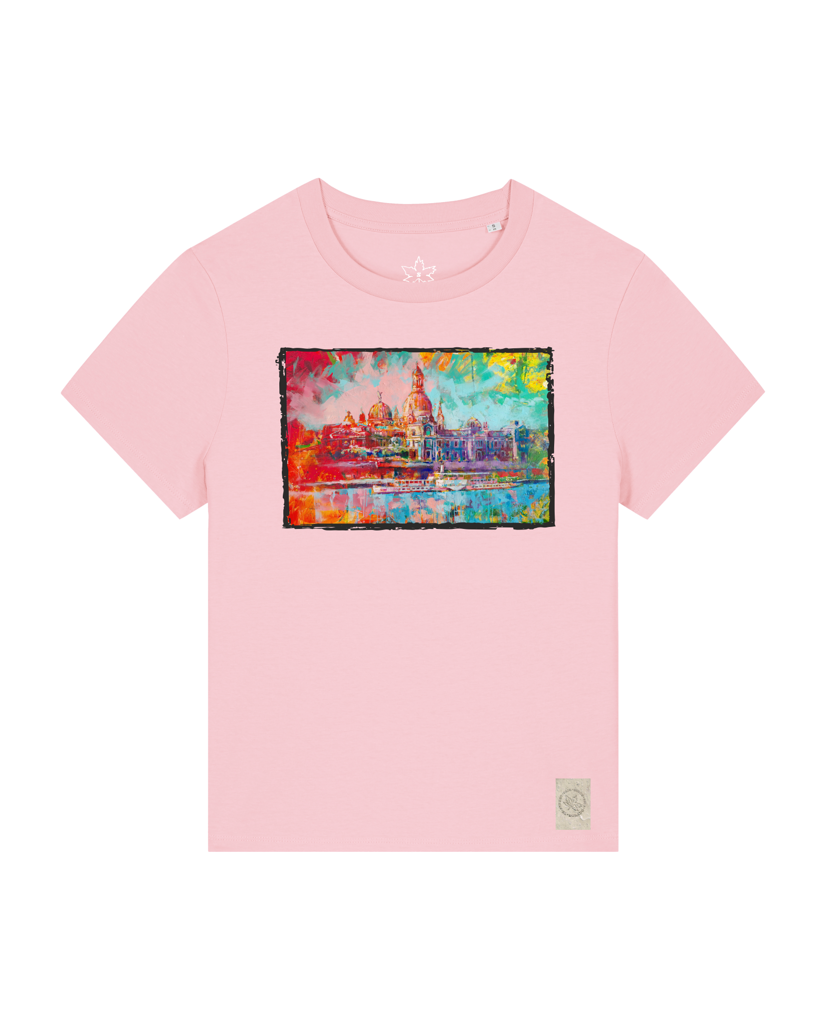 bio-female-medium fit-tshirt-dresden-sttw172-flamingo-front
