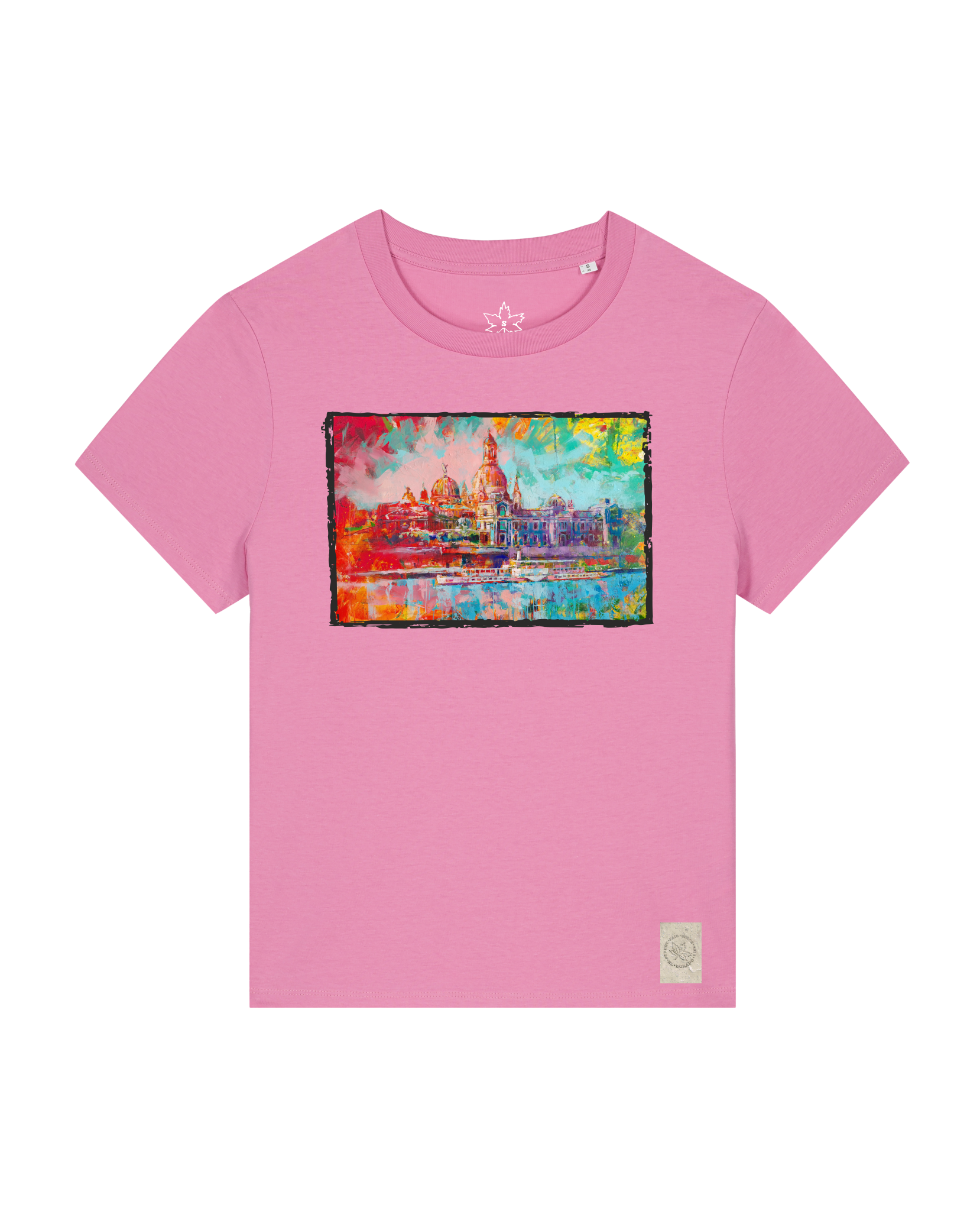 bio-female-medium fit-tshirt-dresden-sttw172-kaugummi-front