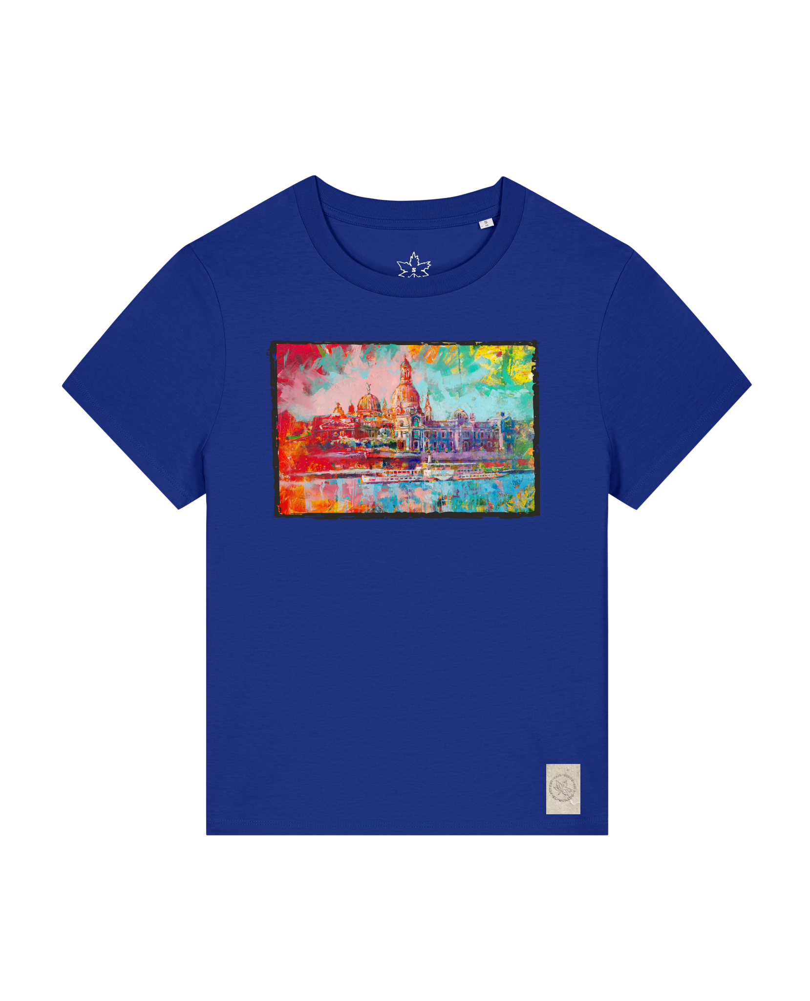 bio-female-medium fit-tshirt-dresden-sttw172-kornblume-front