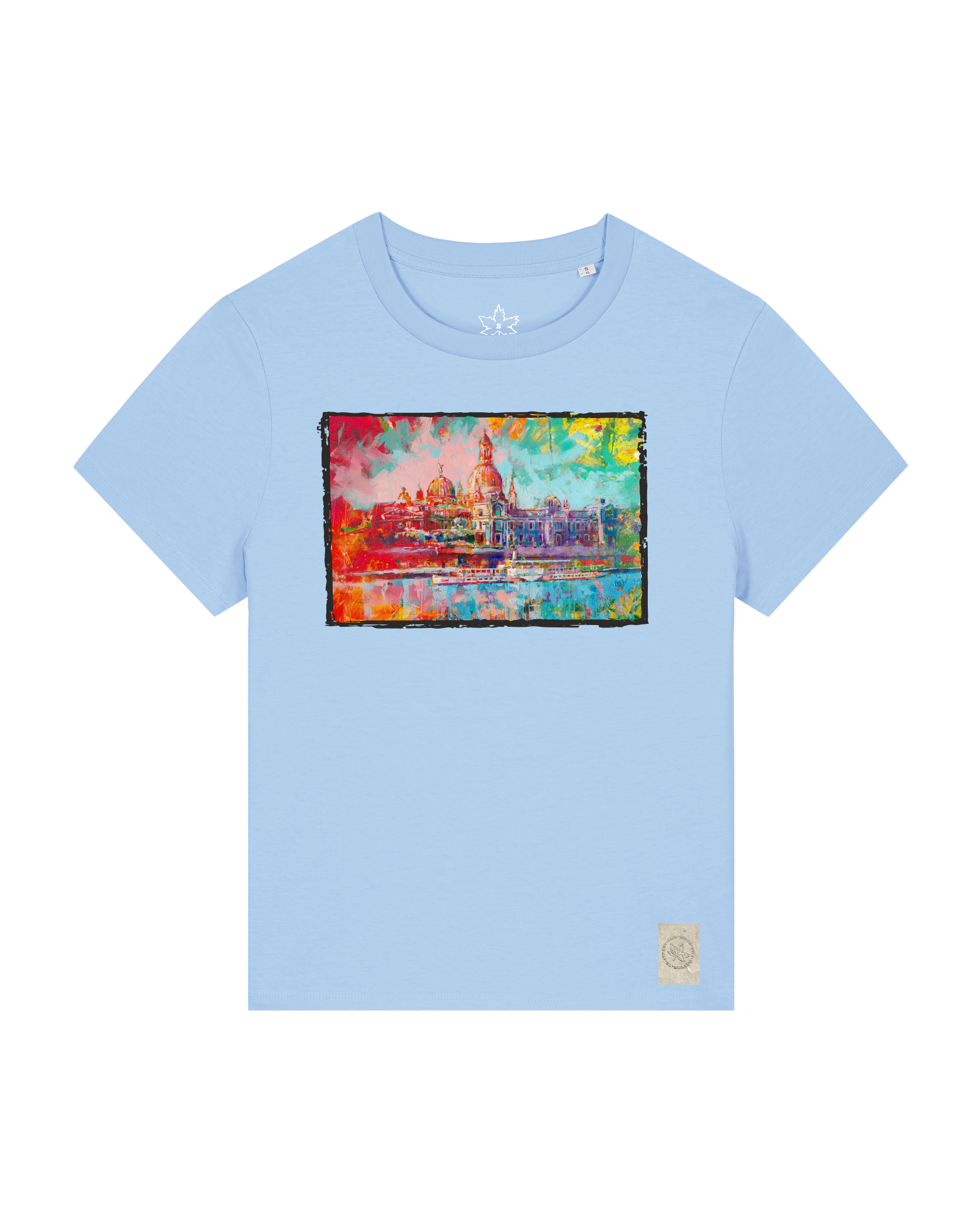 bio-female-medium fit-tshirt-dresden-sttw172-lagune-front