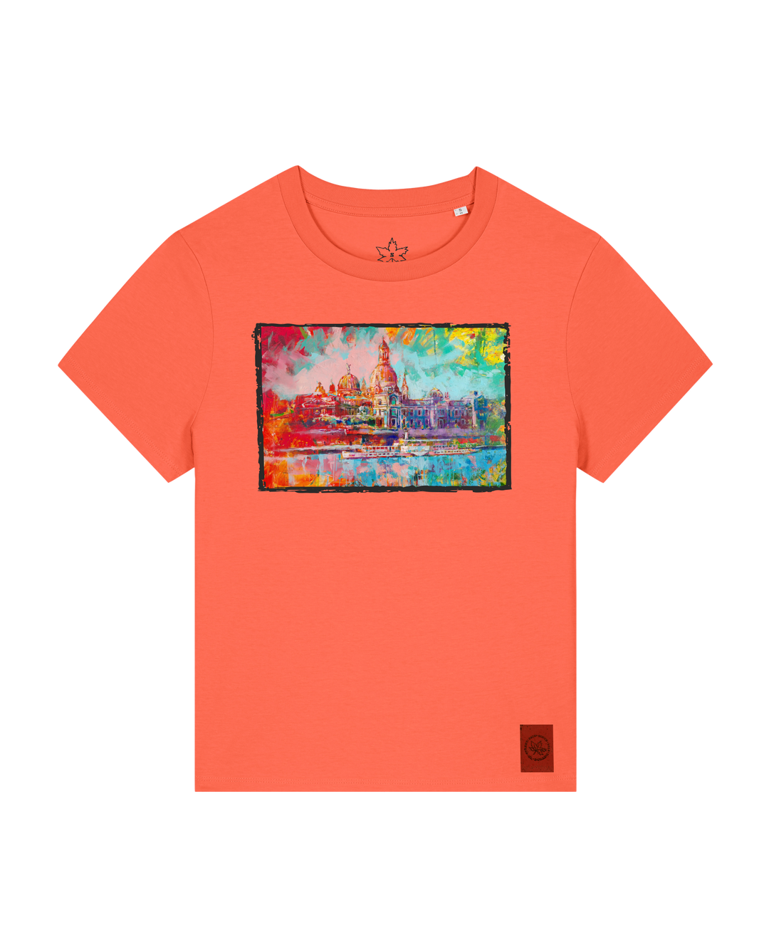 bio-female-medium fit-tshirt-dresden-sttw172-mandarine-front