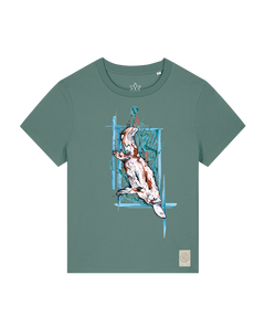 bio-female-medium fit-tshirt-duckbilly platy-sttw172-blautanne-front