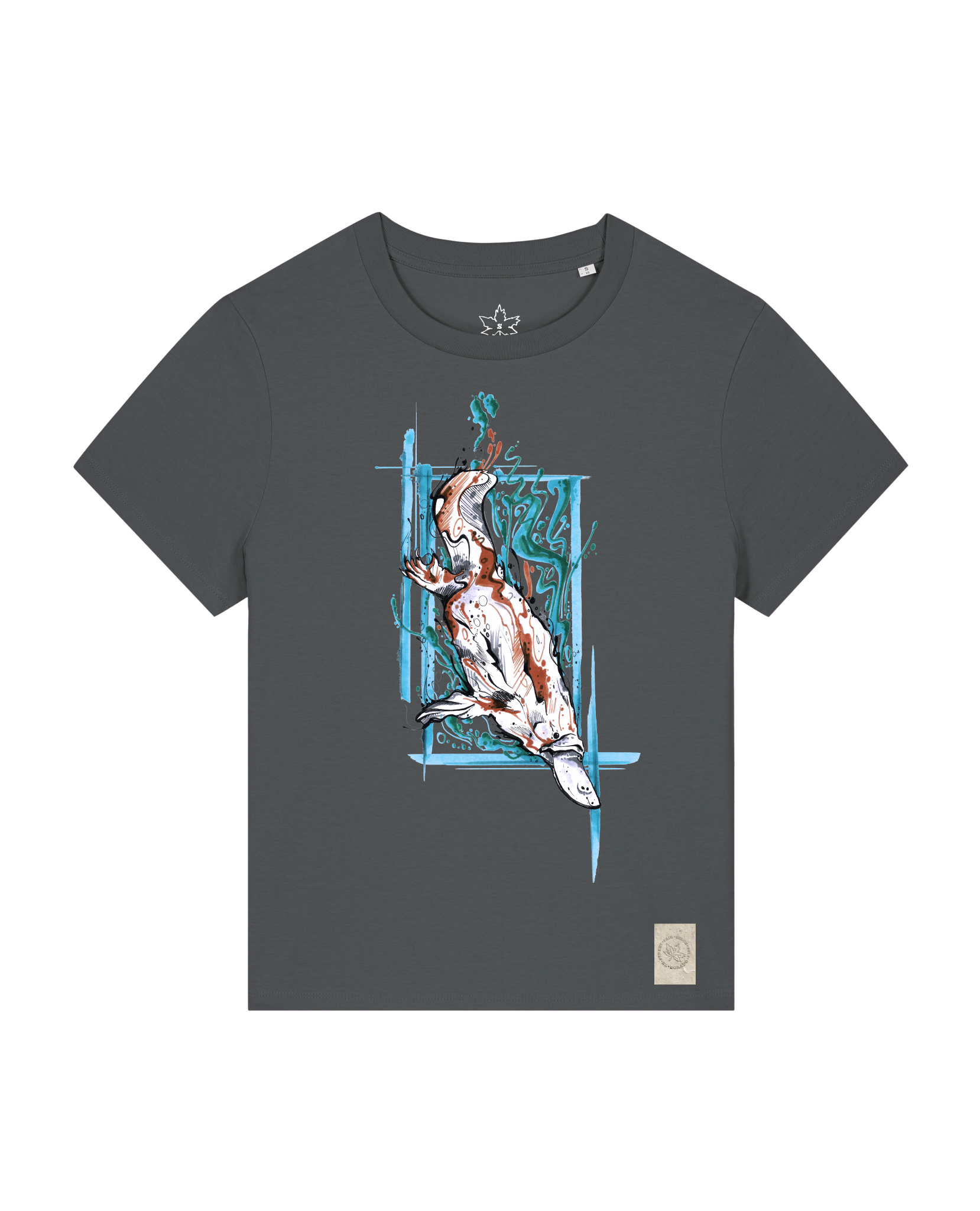 bio-female-medium fit-tshirt-duckbilly platy-sttw172-eisen-front