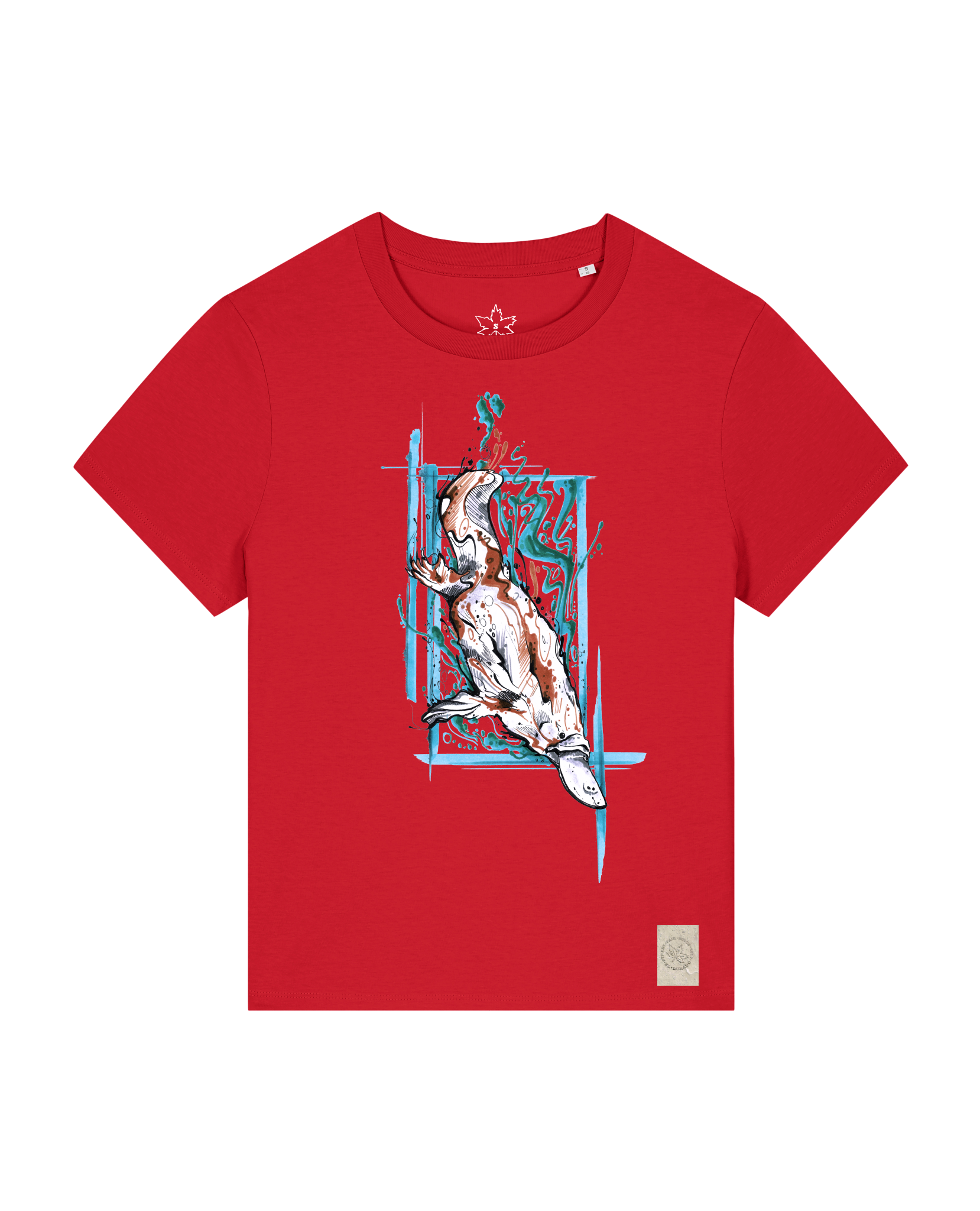 bio-female-medium fit-tshirt-duckbilly platy-sttw172-erdbeere-front