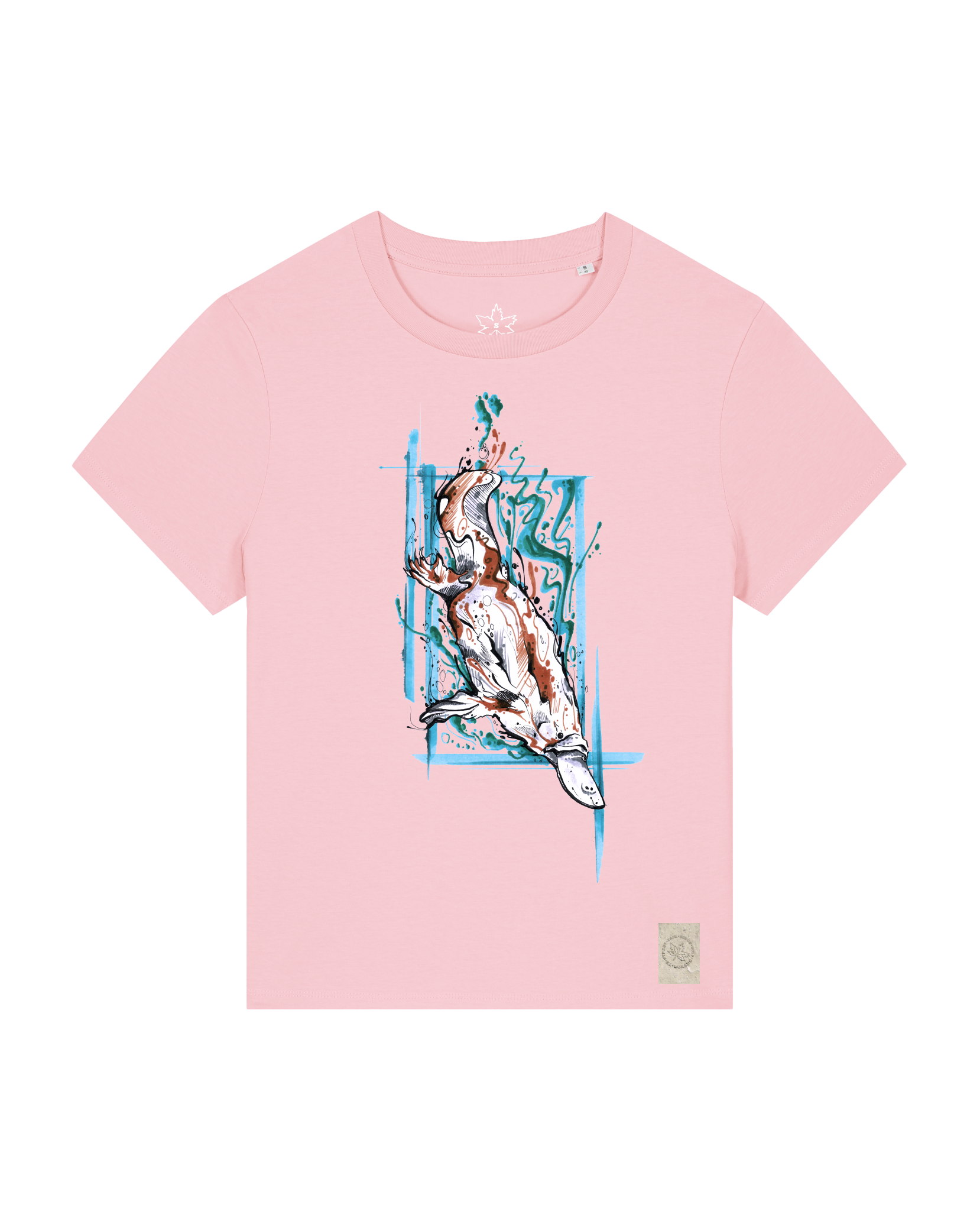 bio-female-medium fit-tshirt-duckbilly platy-sttw172-flamingo-front