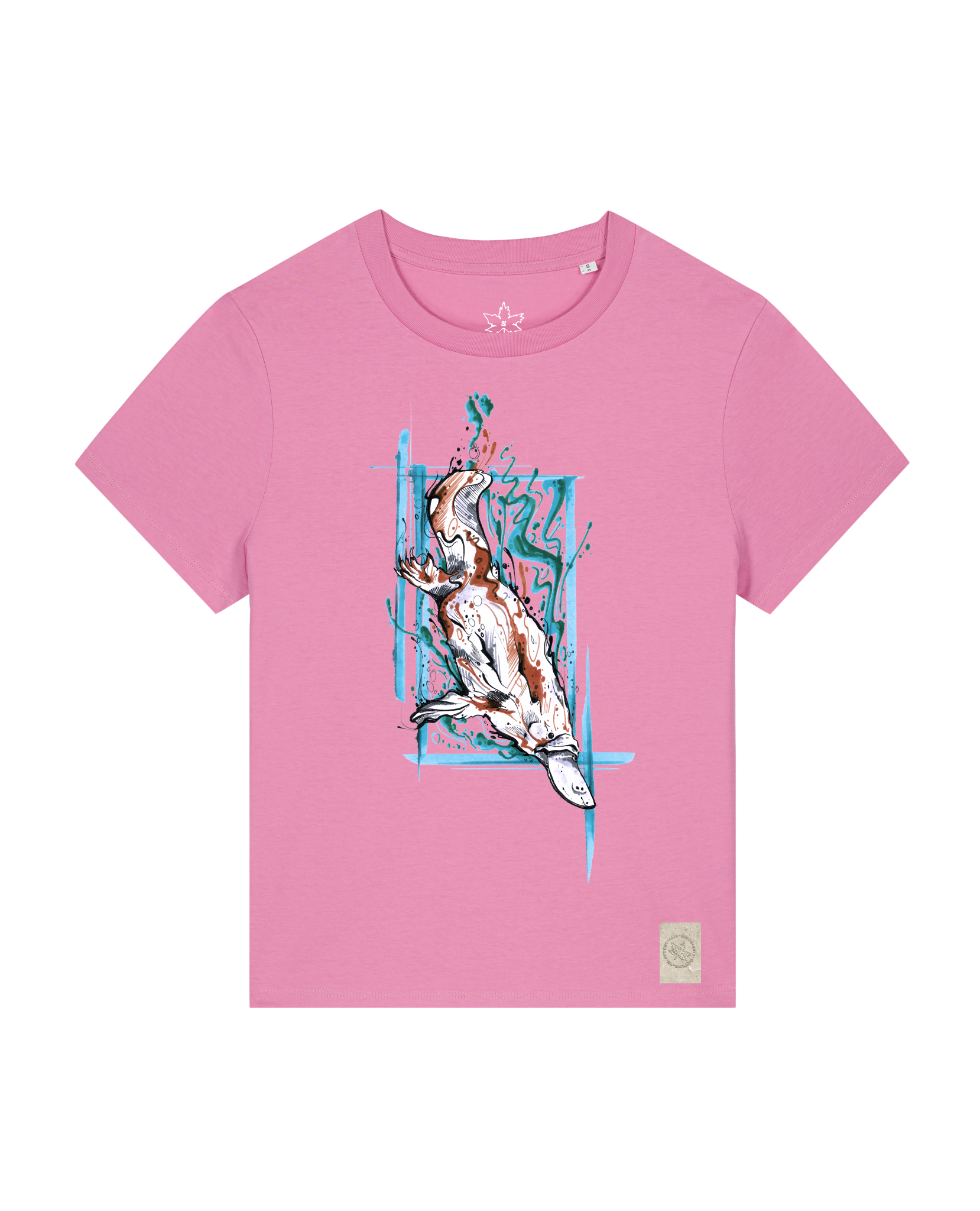 bio-female-medium fit-tshirt-duckbilly platy-sttw172-kaugummi-front