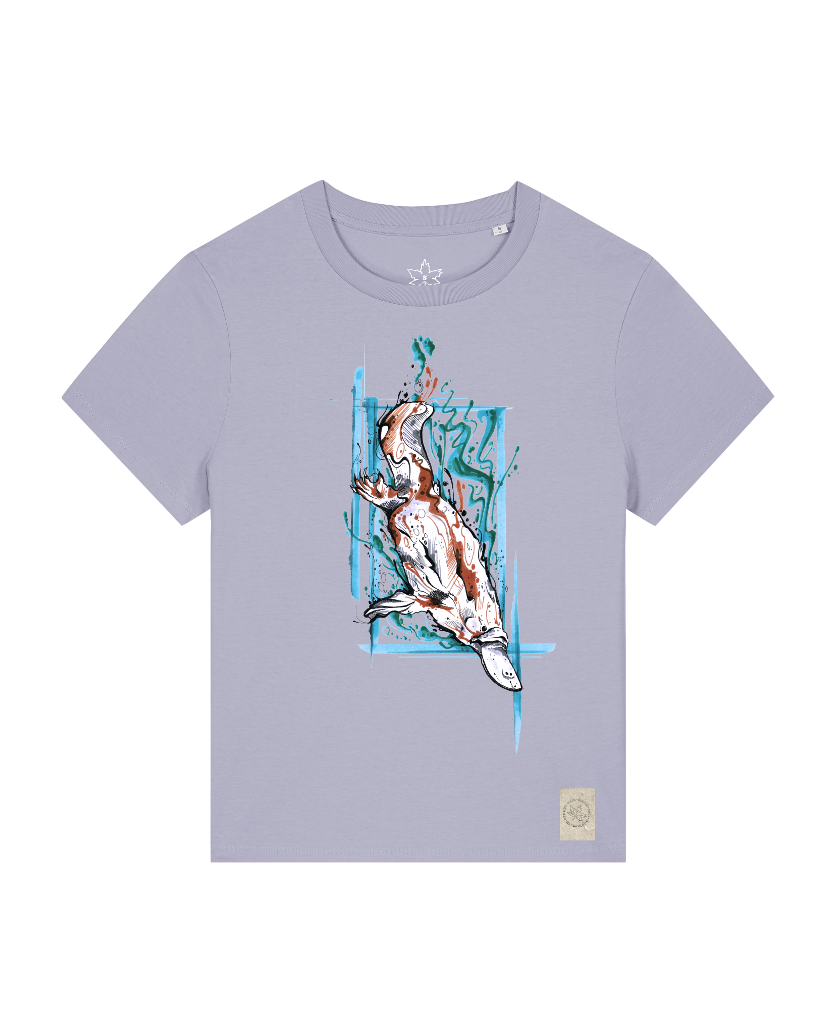 bio-female-medium fit-tshirt-duckbilly platy-sttw172-lavender-front