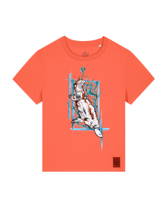 bio-female-medium fit-tshirt-duckbilly platy-sttw172-mandarine-front