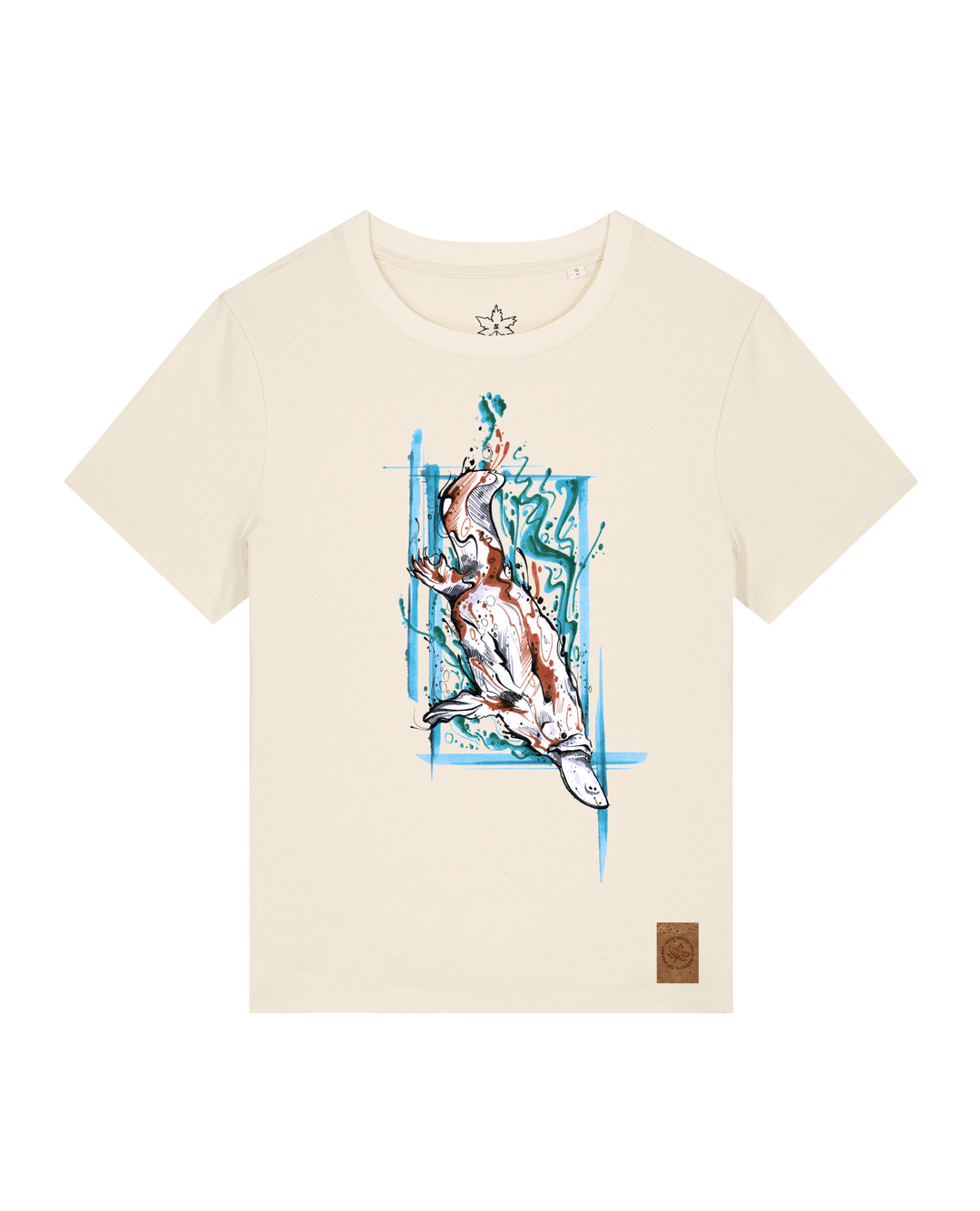 bio-female-medium fit-tshirt-duckbilly platy-sttw172-natur-front