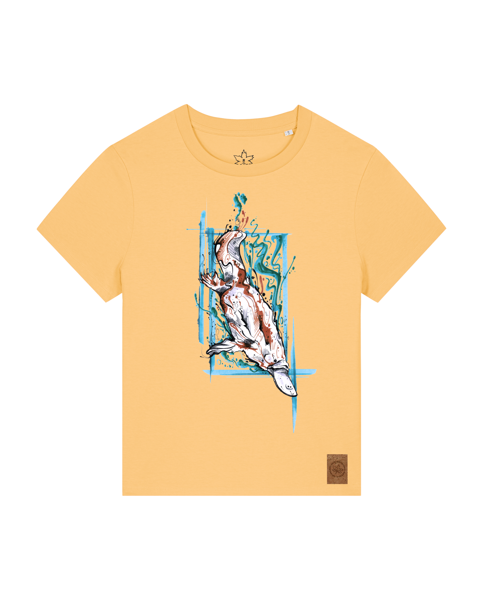 bio-female-medium fit-tshirt-duckbilly platy-sttw172-senfkorn-front