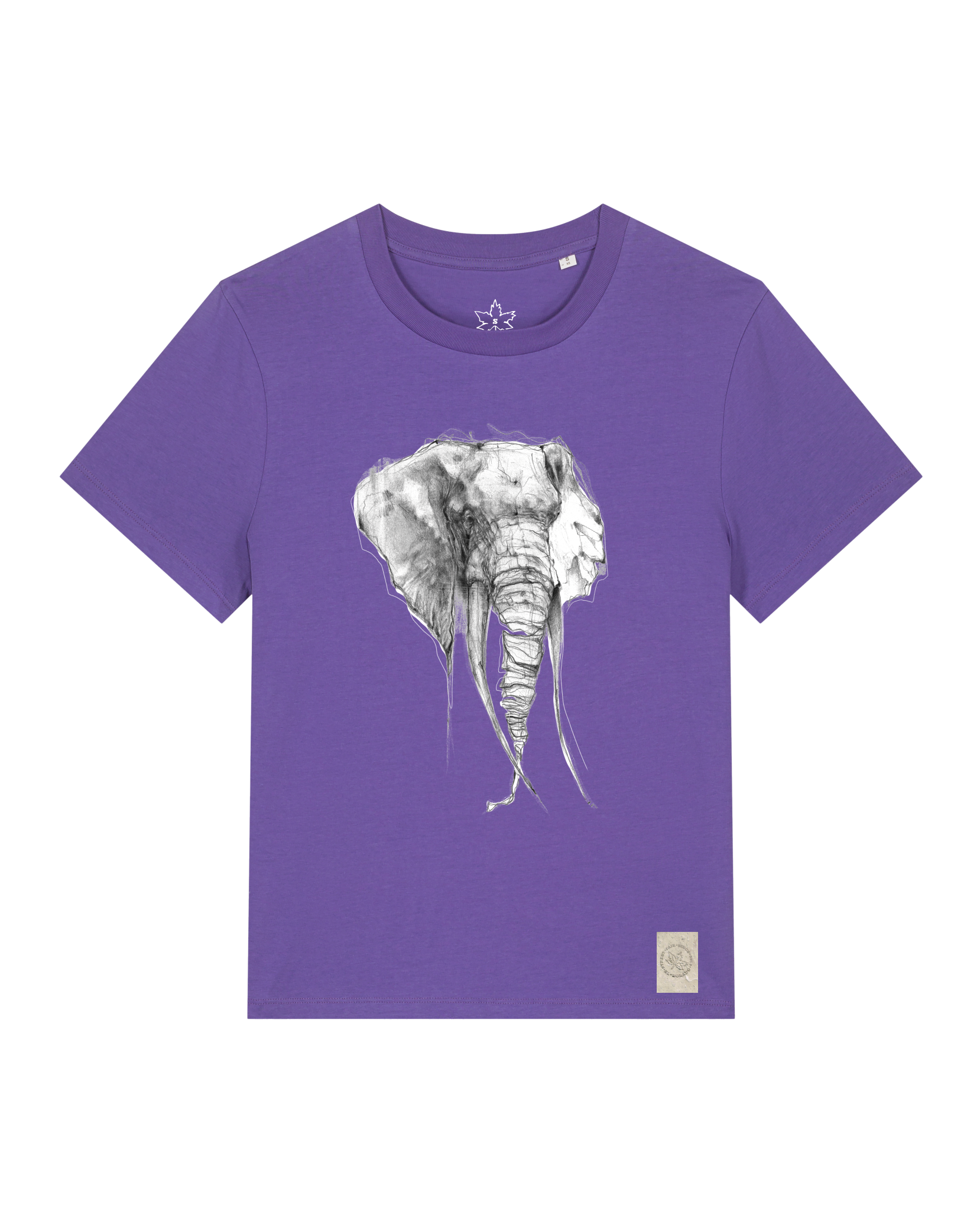 bio-female-medium fit-tshirt-elefant-sttw172-blaukraut-front