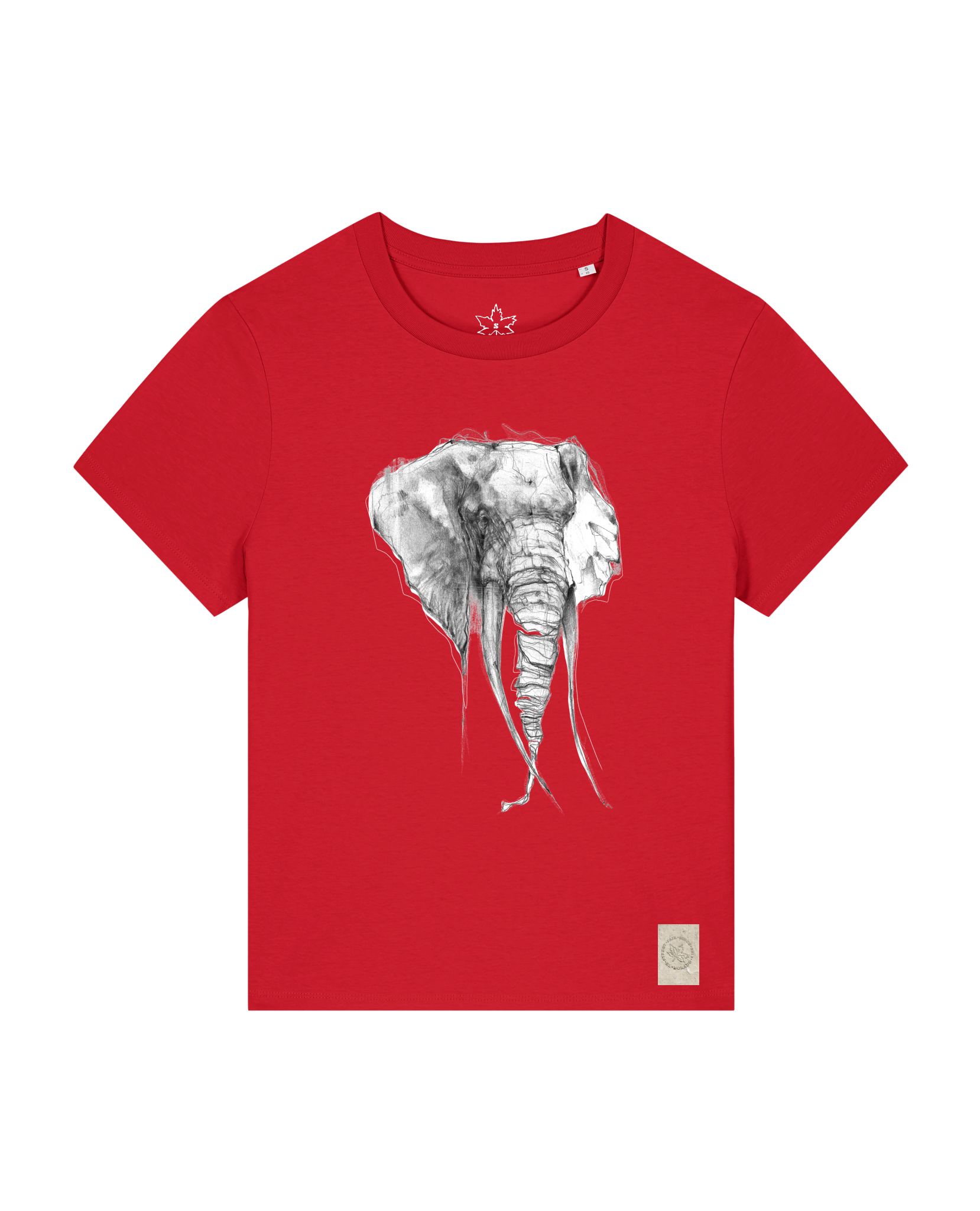 bio-female-medium fit-tshirt-elefant-sttw172-erdbeere-front