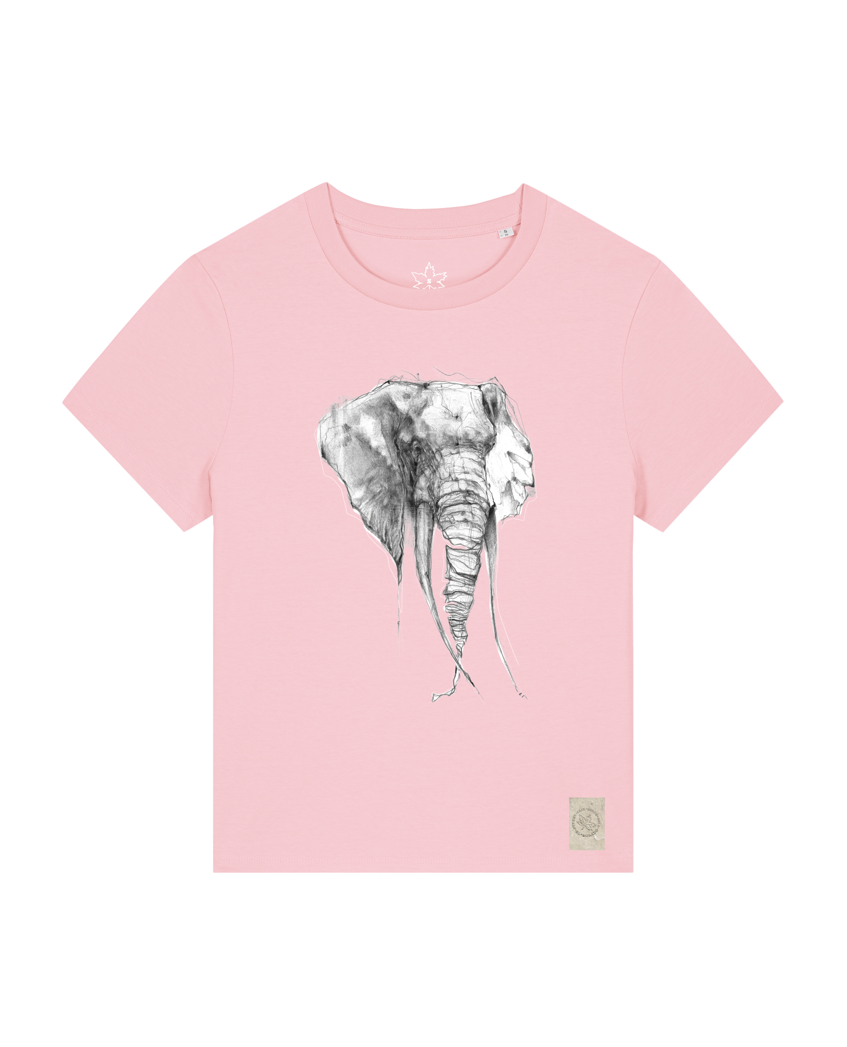bio-female-medium fit-tshirt-elefant-sttw172-flamingo-front