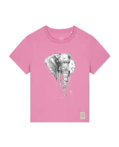 bio-female-medium fit-tshirt-elefant-sttw172-kaugummi-front