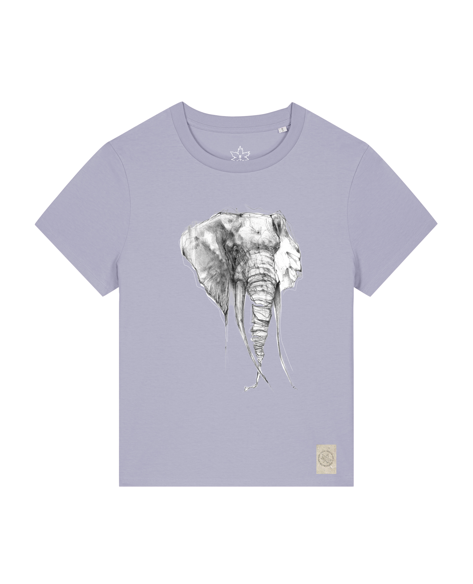 bio-female-medium fit-tshirt-elefant-sttw172-lavender-front