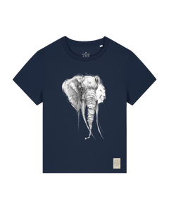bio-female-medium fit-tshirt-elefant-sttw172-marine-front
