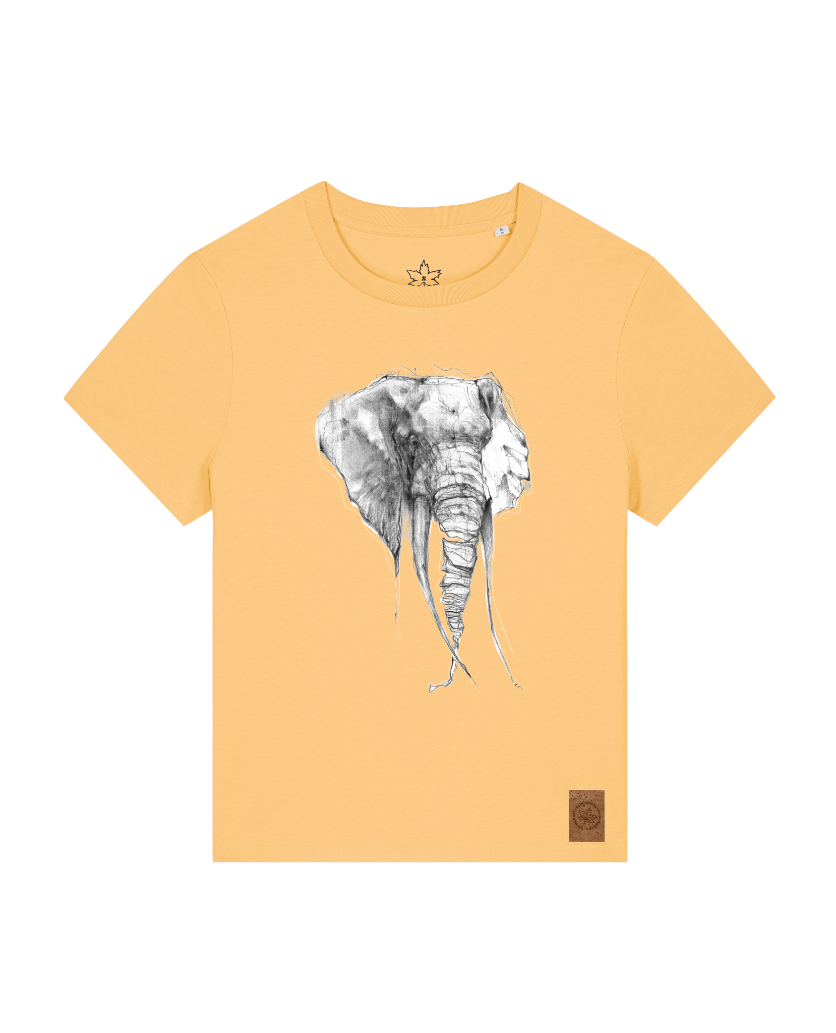 bio-female-medium fit-tshirt-elefant-sttw172-senfkorn-front