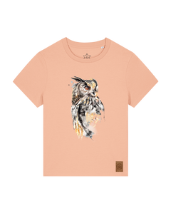 bio-female-medium fit-tshirt-eule-sttw172-agyptische keramik-front