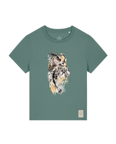 bio-female-medium fit-tshirt-eule-sttw172-blautanne-front