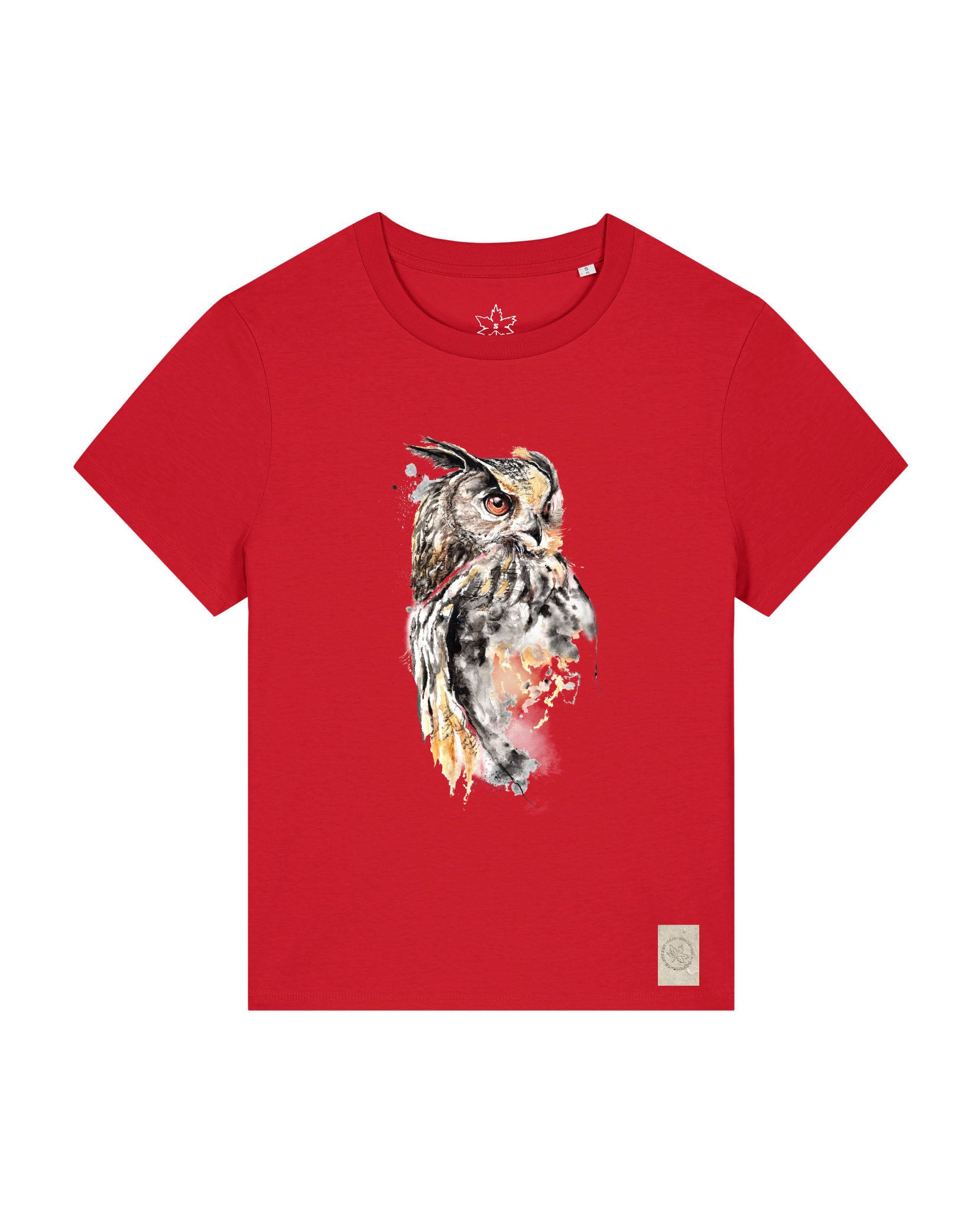 bio-female-medium fit-tshirt-eule-sttw172-erdbeere-front