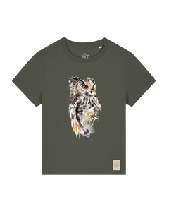 bio-female-medium fit-tshirt-eule-sttw172-grunkohl-front