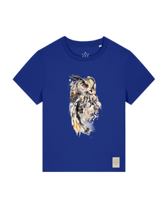 bio-female-medium fit-tshirt-eule-sttw172-kornblume-front
