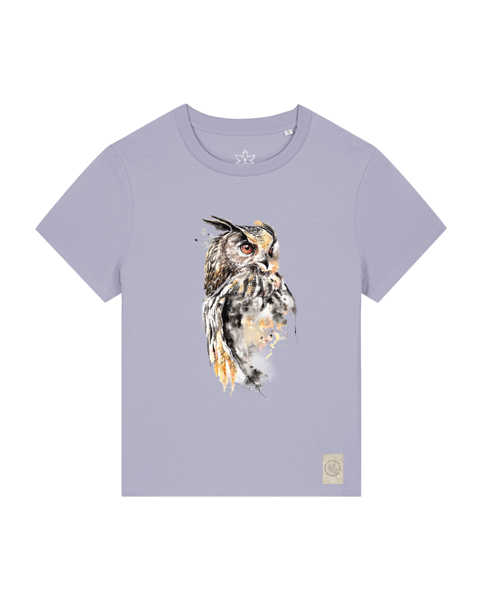 bio-female-medium fit-tshirt-eule-sttw172-lavender-front