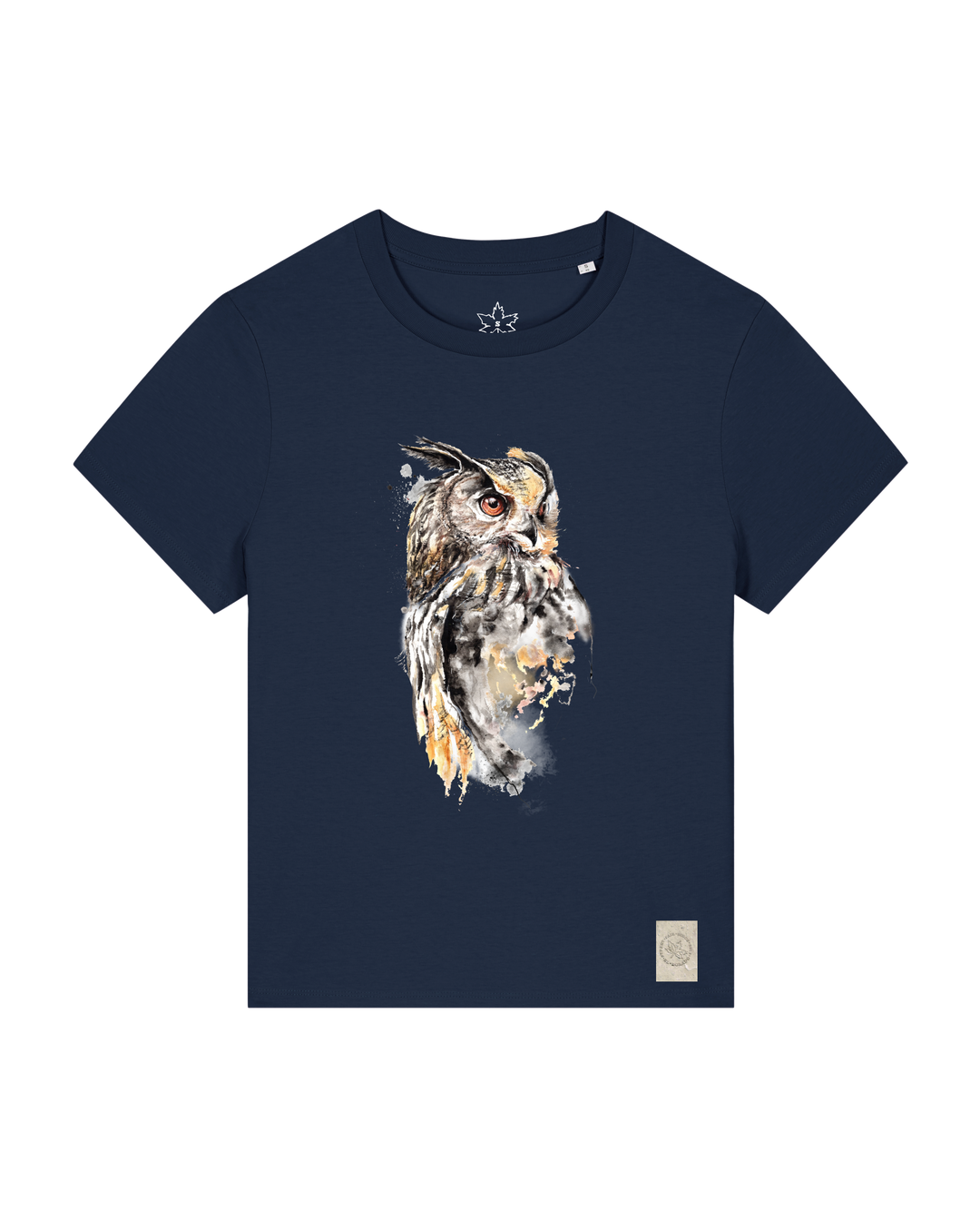bio-female-medium fit-tshirt-eule-sttw172-marine-front