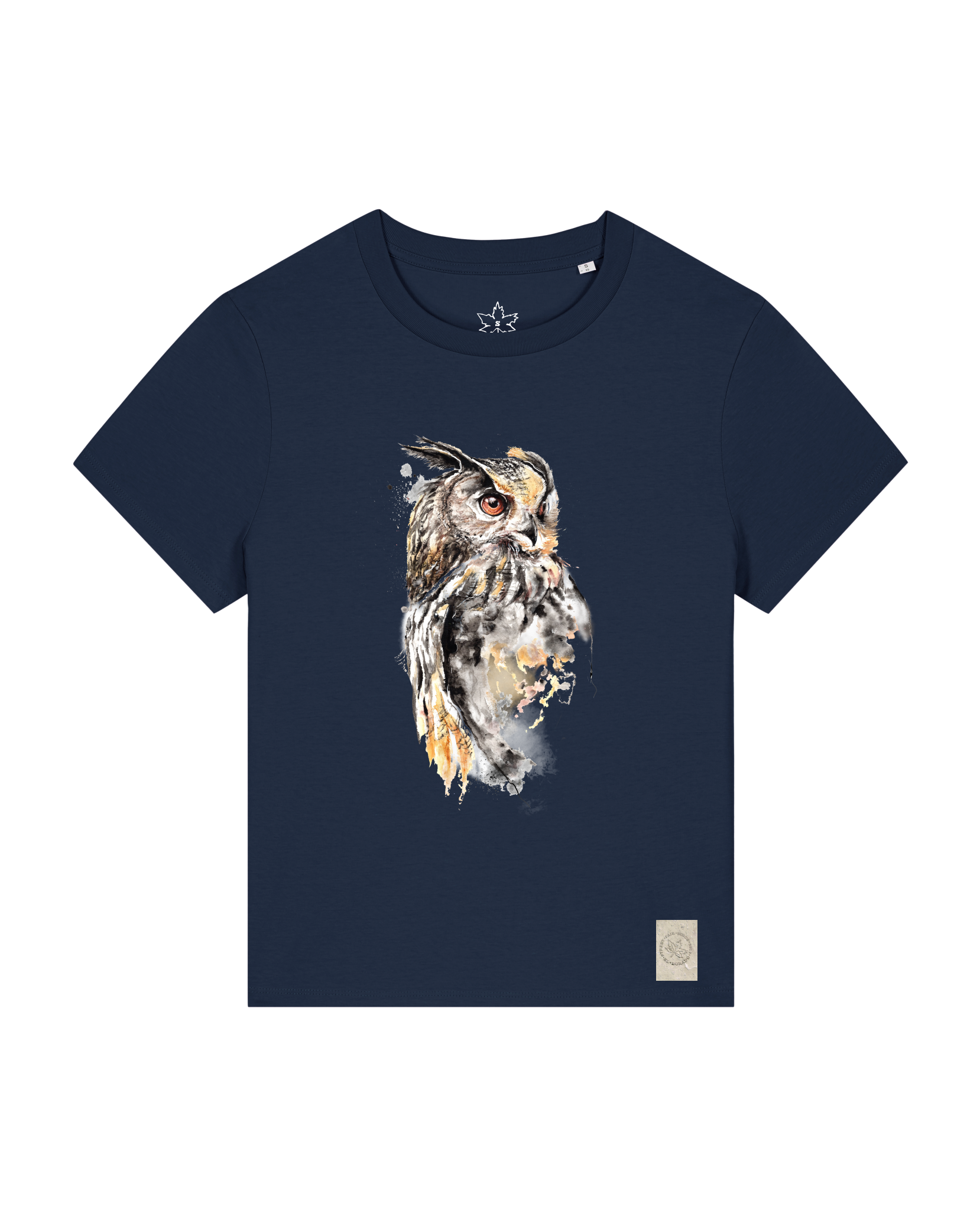 bio-female-medium fit-tshirt-eule-sttw172-marine-front