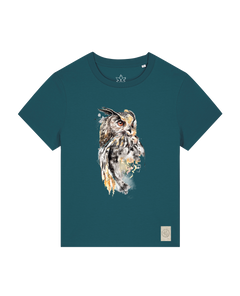 bio-female-medium fit-tshirt-eule-sttw172-nordmanntanne-front