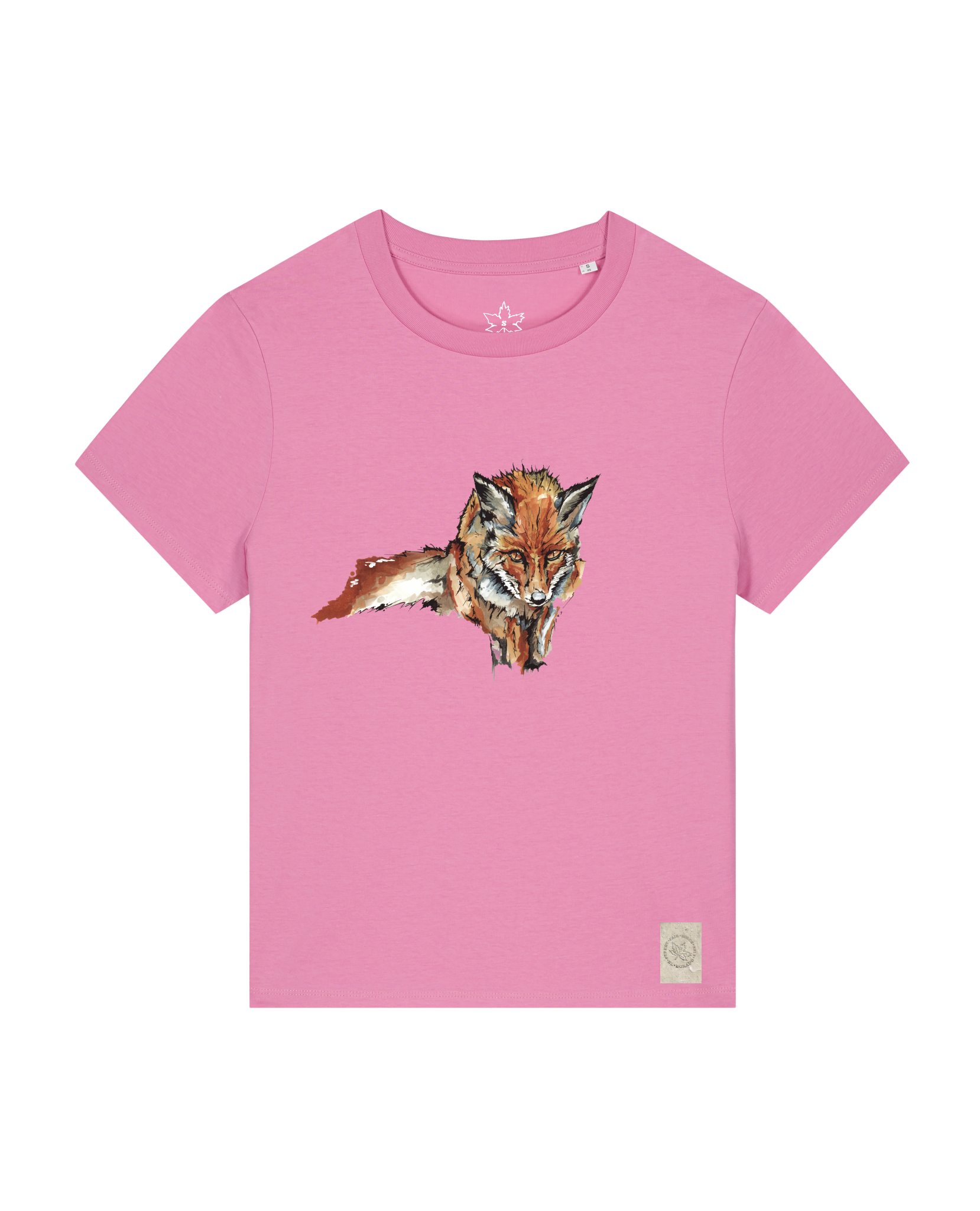 bio-female-medium fit-tshirt-fox views-sttw172-kaugummi-front