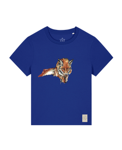 bio-female-medium fit-tshirt-fox views-sttw172-kornblume-front