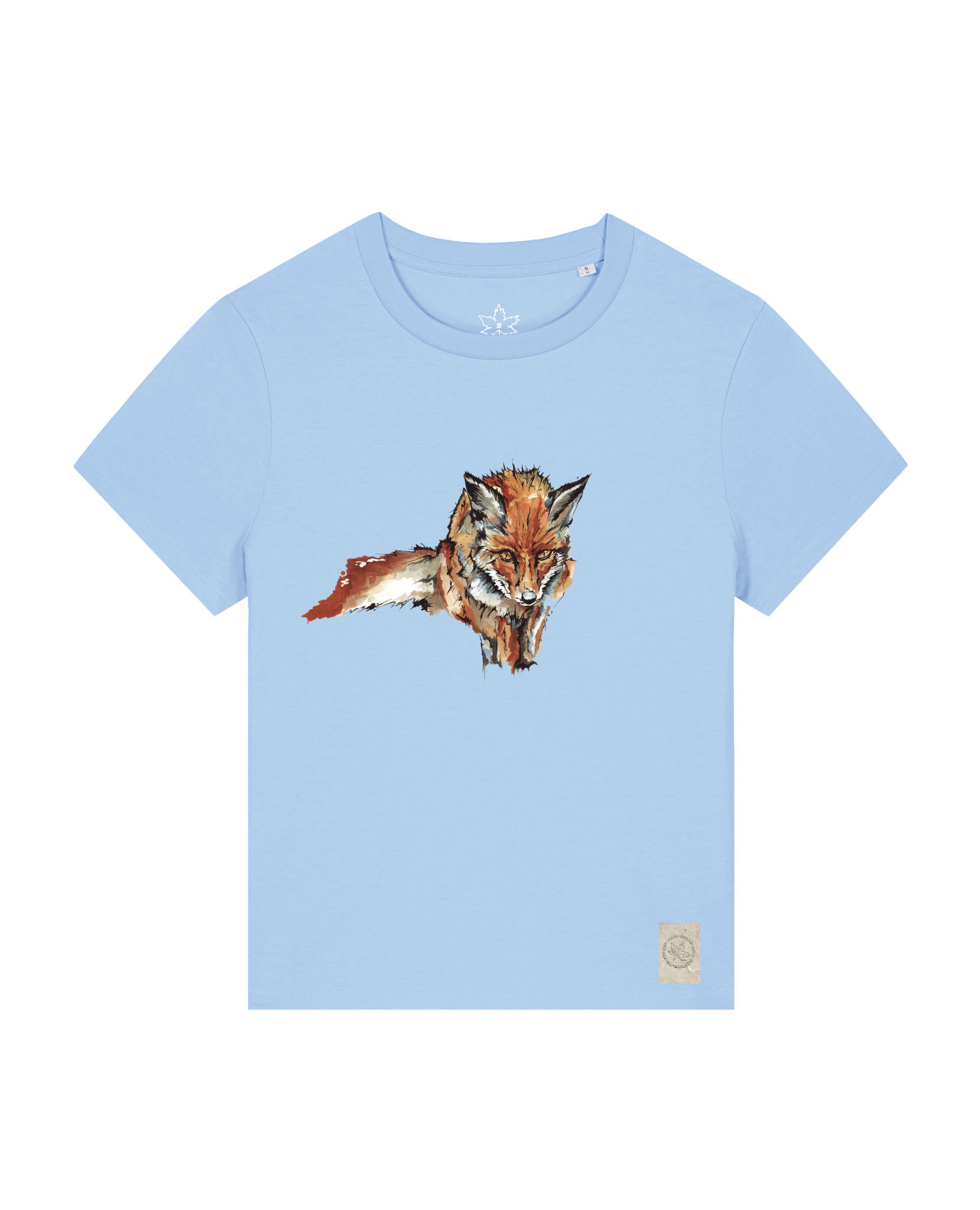 bio-female-medium fit-tshirt-fox views-sttw172-lagune-front