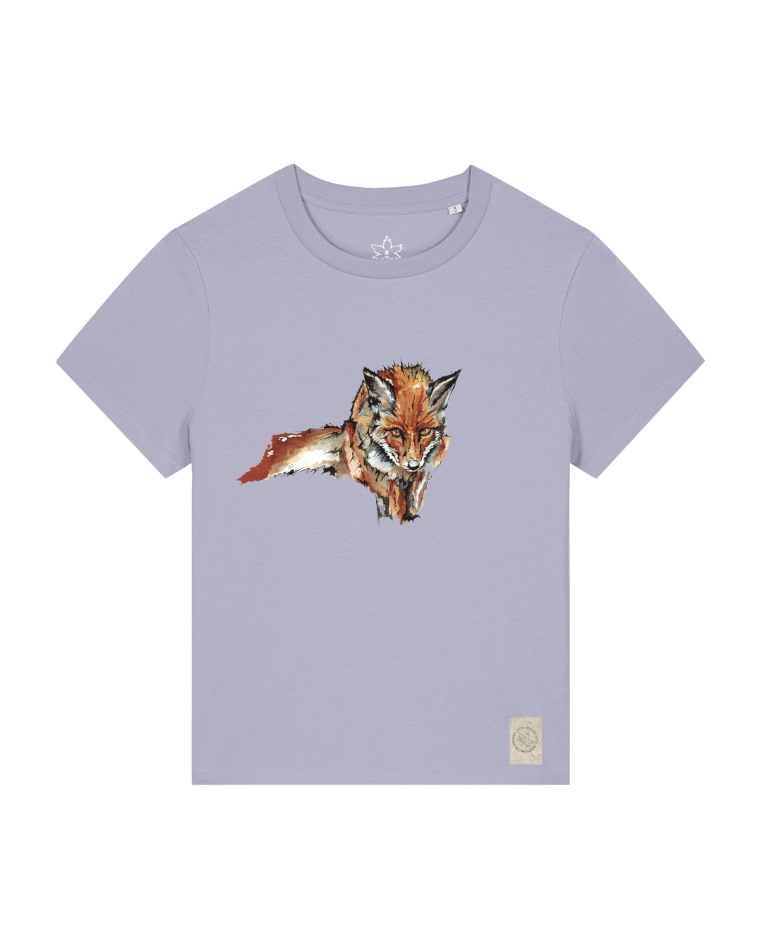 bio-female-medium fit-tshirt-fox views-sttw172-lavender-front