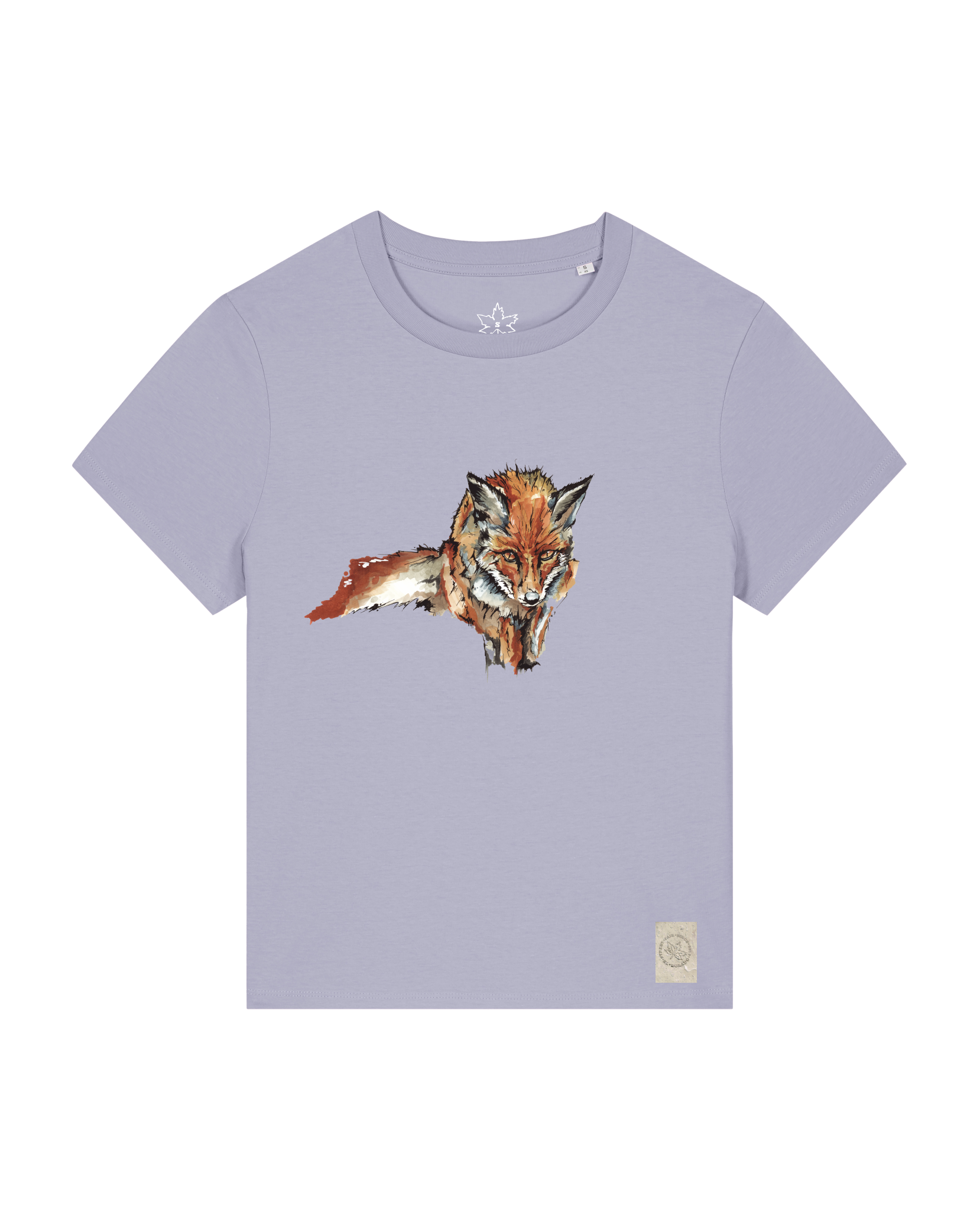 bio-female-medium fit-tshirt-fox views-sttw172-lavender-front