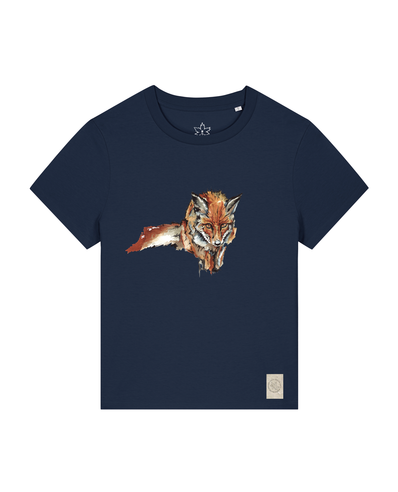 bio-female-medium fit-tshirt-fox views-sttw172-marine-front