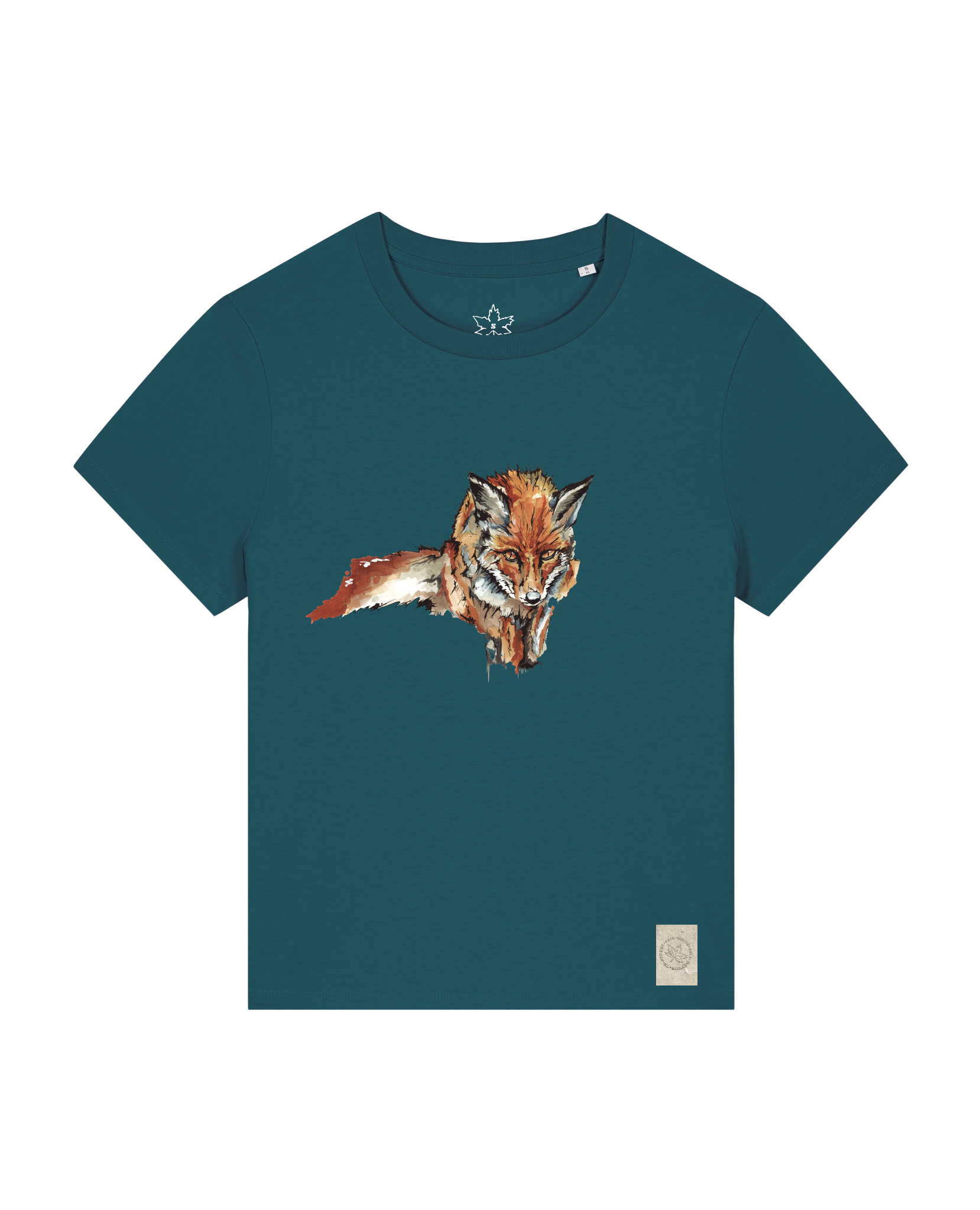 bio-female-medium fit-tshirt-fox views-sttw172-nordmanntanne-front