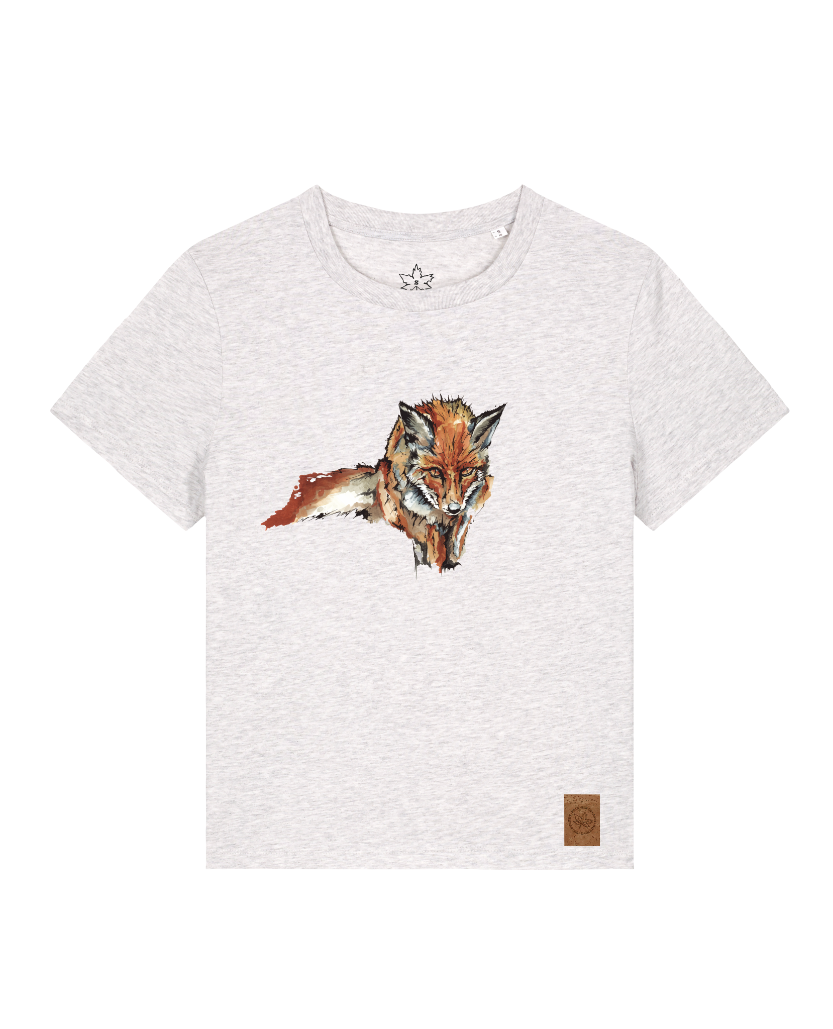 bio-female-medium fit-tshirt-fox views-sttw172-rennmaus-front