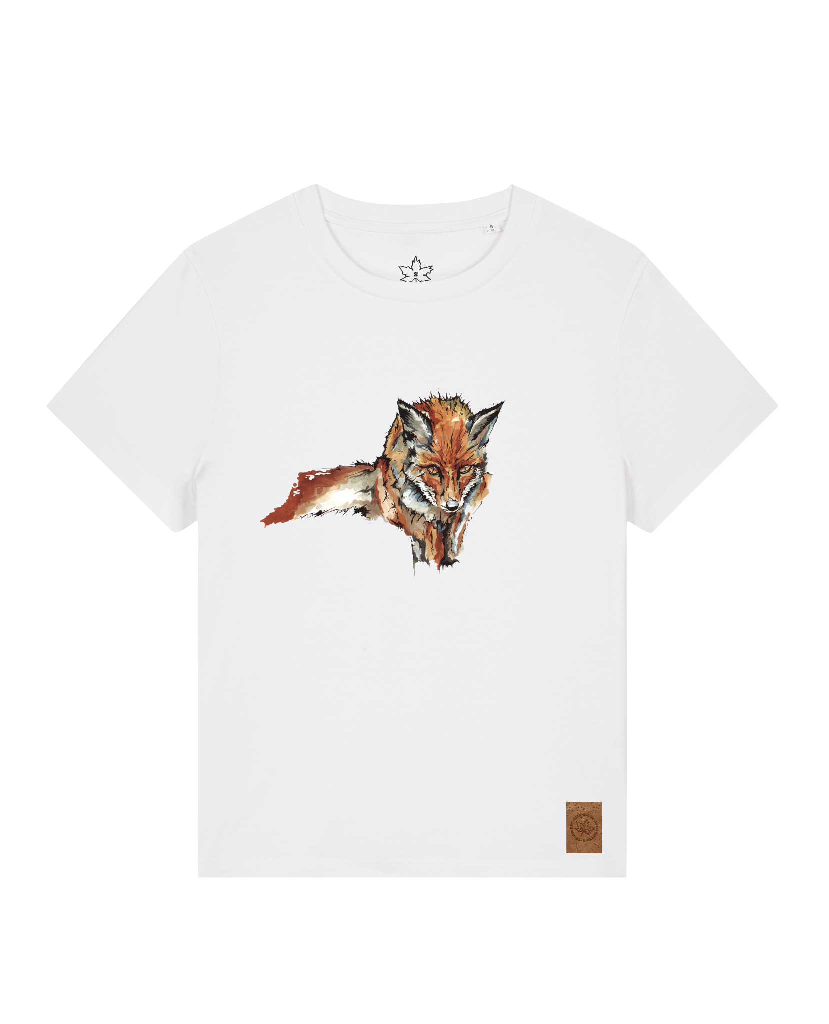 bio-female-medium fit-tshirt-fox views-sttw172-weiß-front