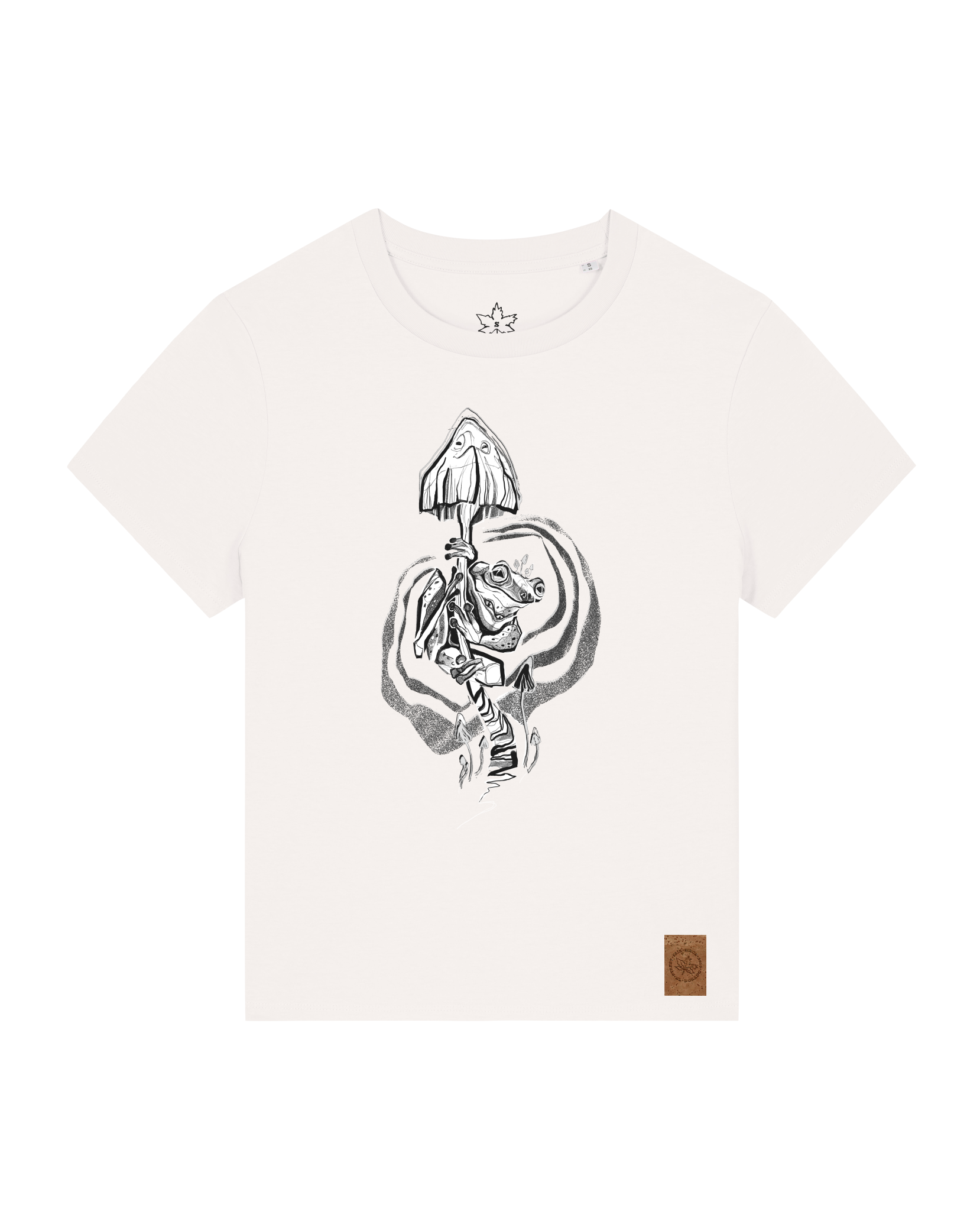 bio-female-medium fit-tshirt-frosch auf pilz-sttw172-bio ei-front