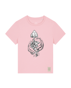 bio-female-medium fit-tshirt-frosch auf pilz-sttw172-flamingo-front